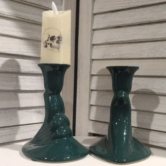 Vintage Haeger Pottery Set Of Ceramic Candle Holders (1993) Royal Haeger - Picture 5 of 10